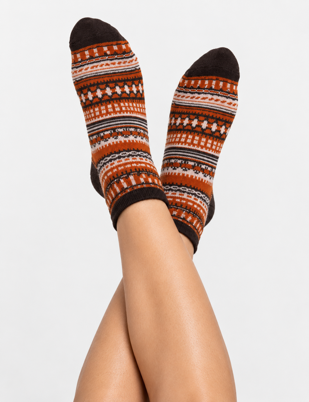 Ladies Vintage Ethnic Geometric Ankle Socks