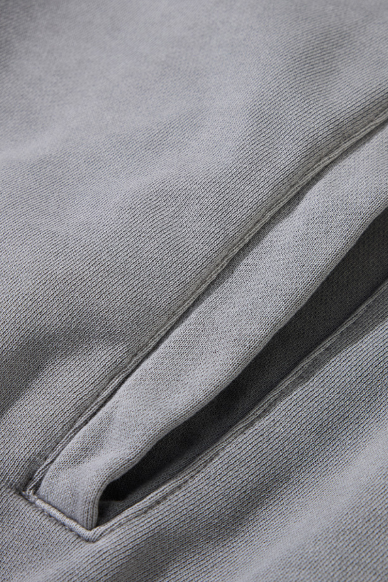 Unisex Fall Clothing Washed Raw Edge Zip Sweatshirt Jacket