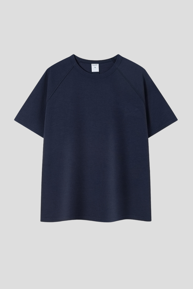 Men's 300g Cotton Raglan Stitch Texture Tee