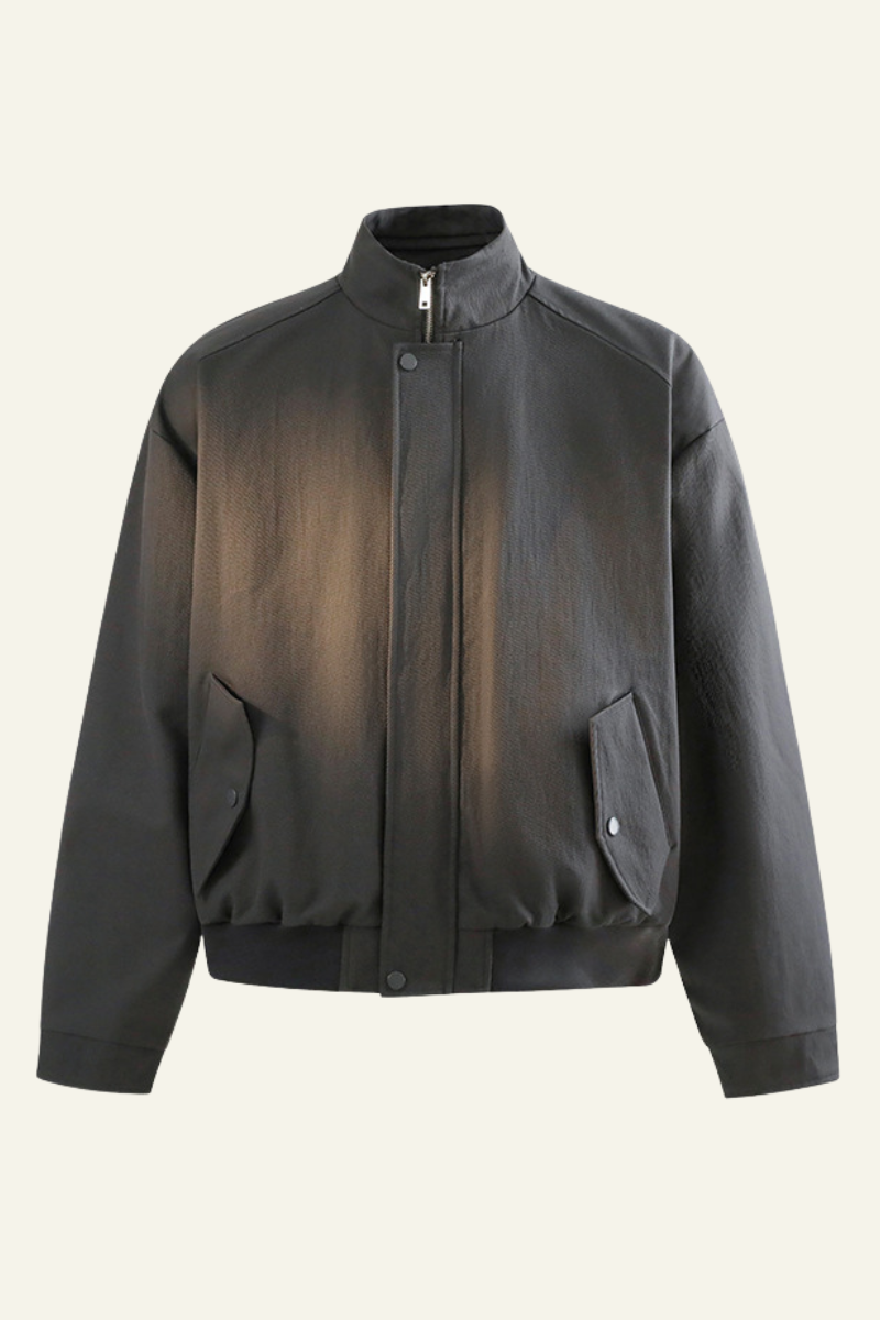 Men's Streetwear Stand Collar Zip-Up Jacket