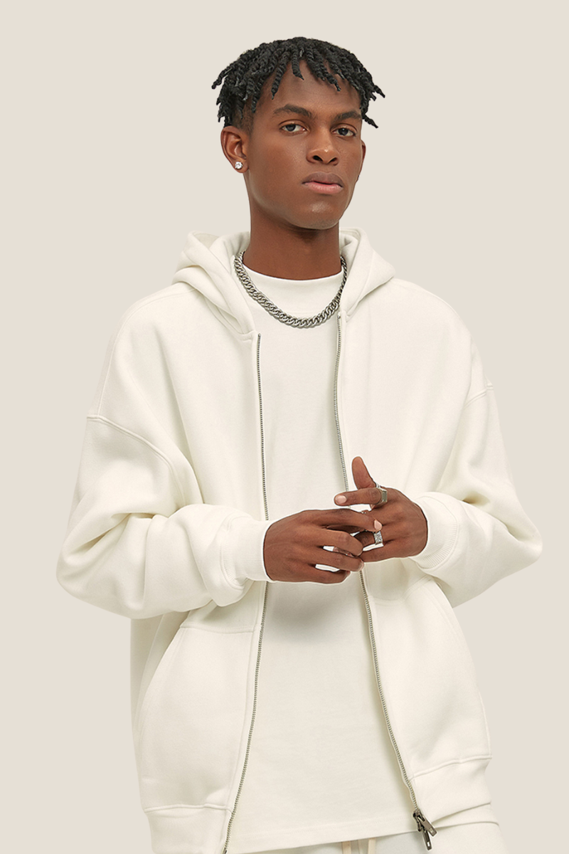 Men's Fall Clothing 350G Full Zipper Hoodie Jacket