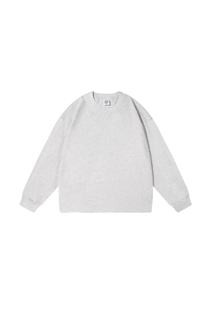 Men's Vintage Raw Hem Loose Drop Shoulder Long Sleeve Tee