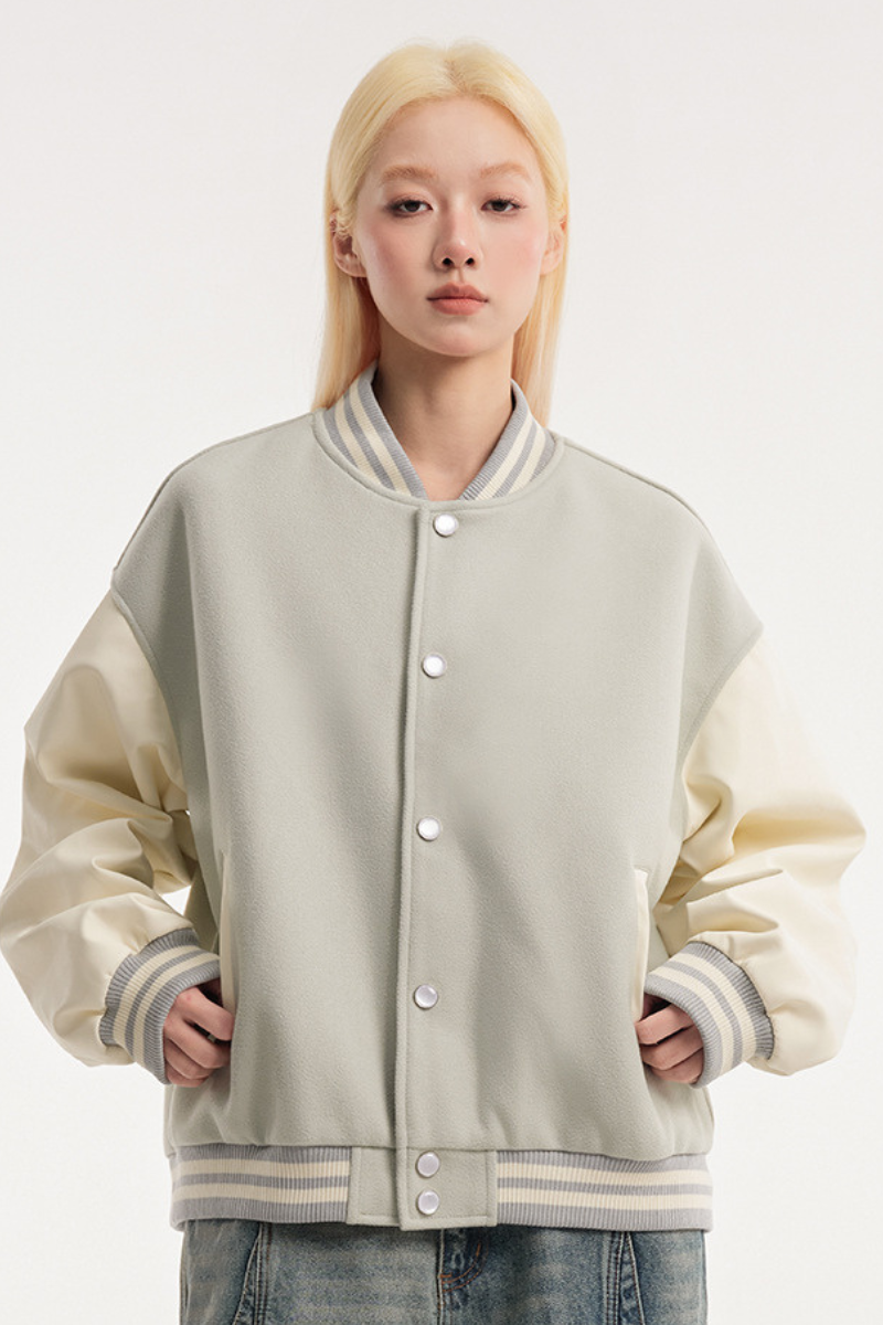 Unisex American Retro Sporty Baseball Jacket Cleanfit Loose