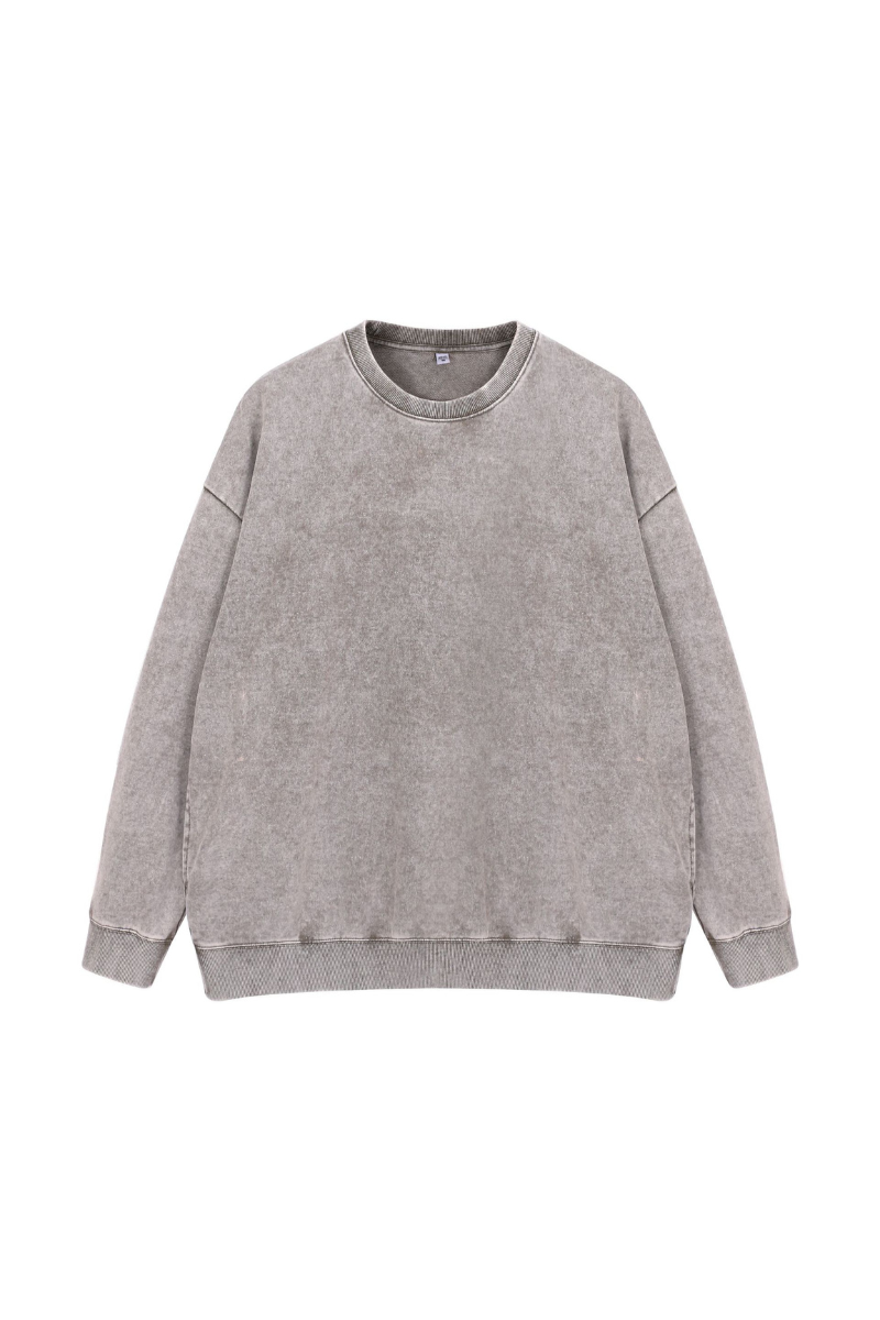 Unisex Fall Clothing Washed Vintage Sweatshirt