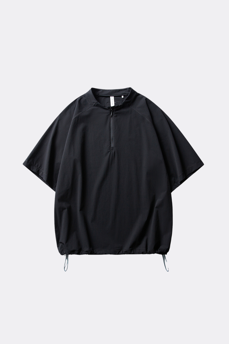 Unisex Half Zip Loose Wicking Cooling Quick Dry Tee