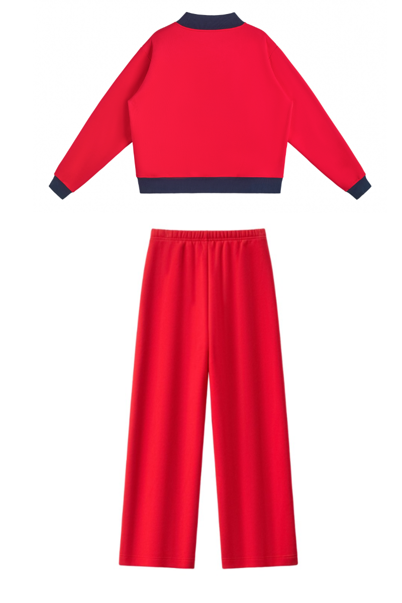 Women Fall Clothing Mock Neck Sweatshirt Wide Leg Pants Set