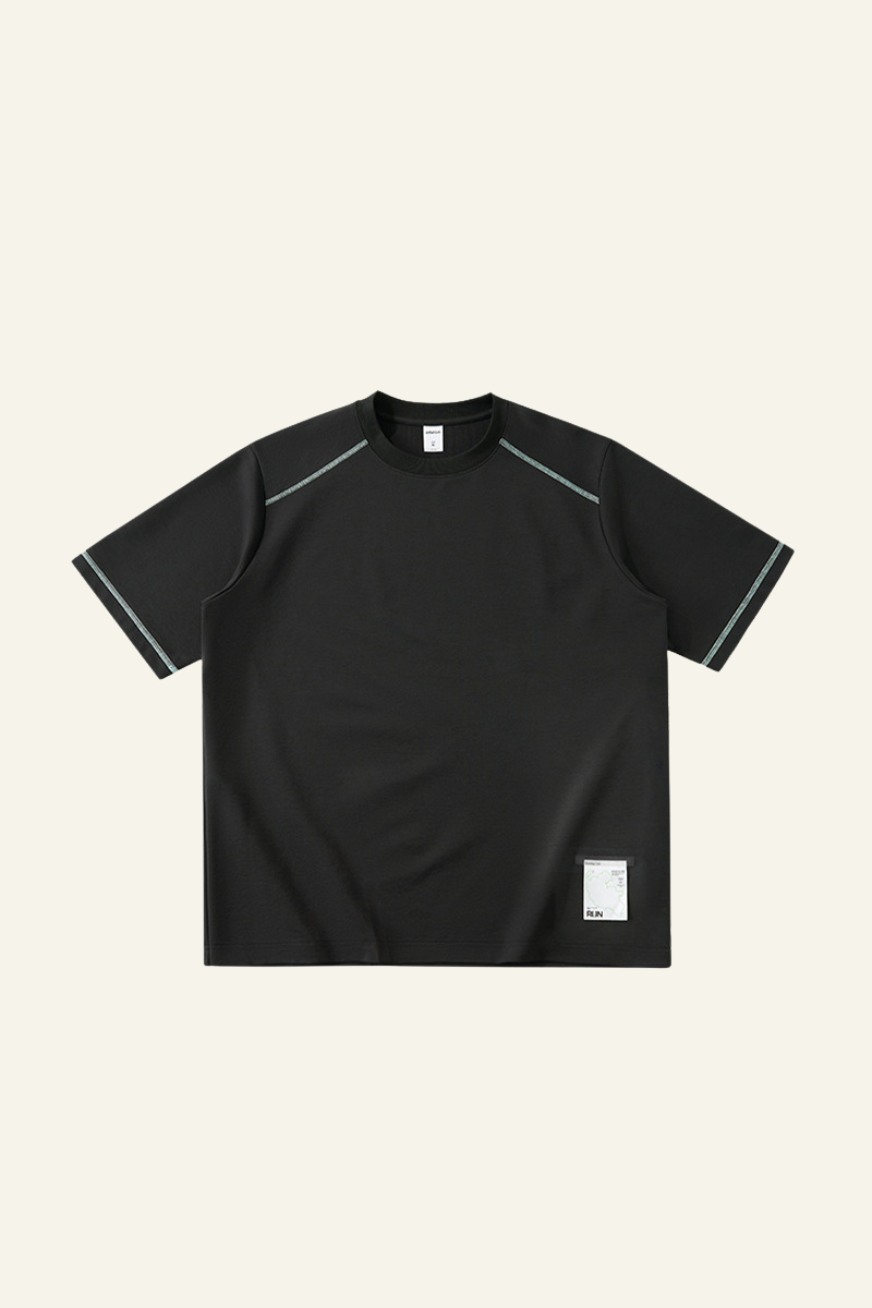 Men's Streetwear Color-Blocked Stripe Sport T-shirt