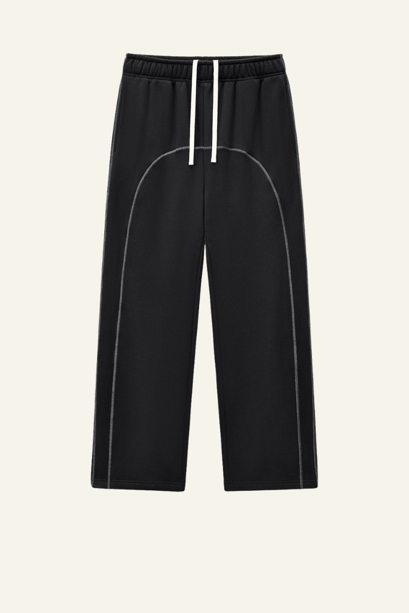 Men's Streetwear  Color-Block Elastic Wide-leg Casual Pants.