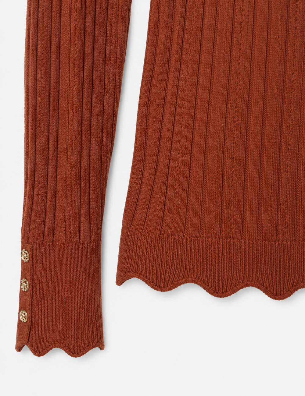 Ladies Ribbed Scoop Neck Long Sleeve Top