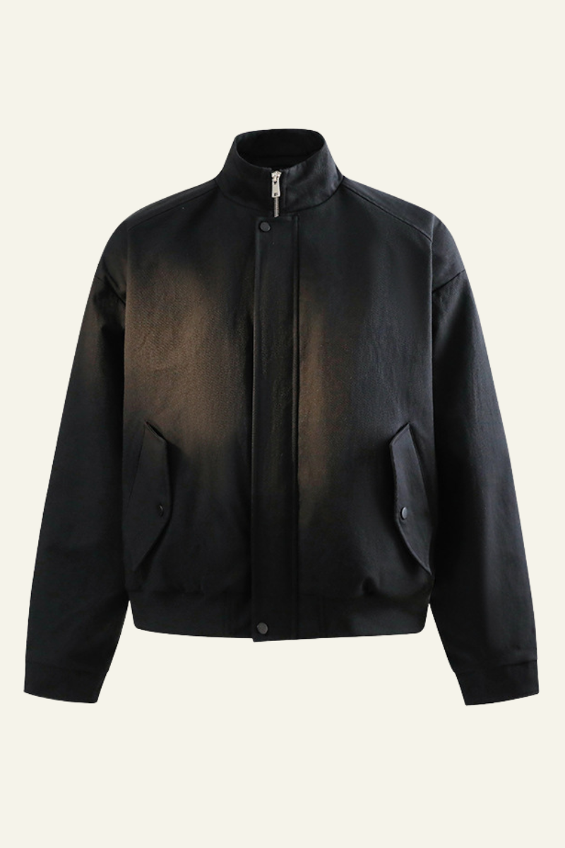 Men's Streetwear Stand Collar Zip-Up Jacket
