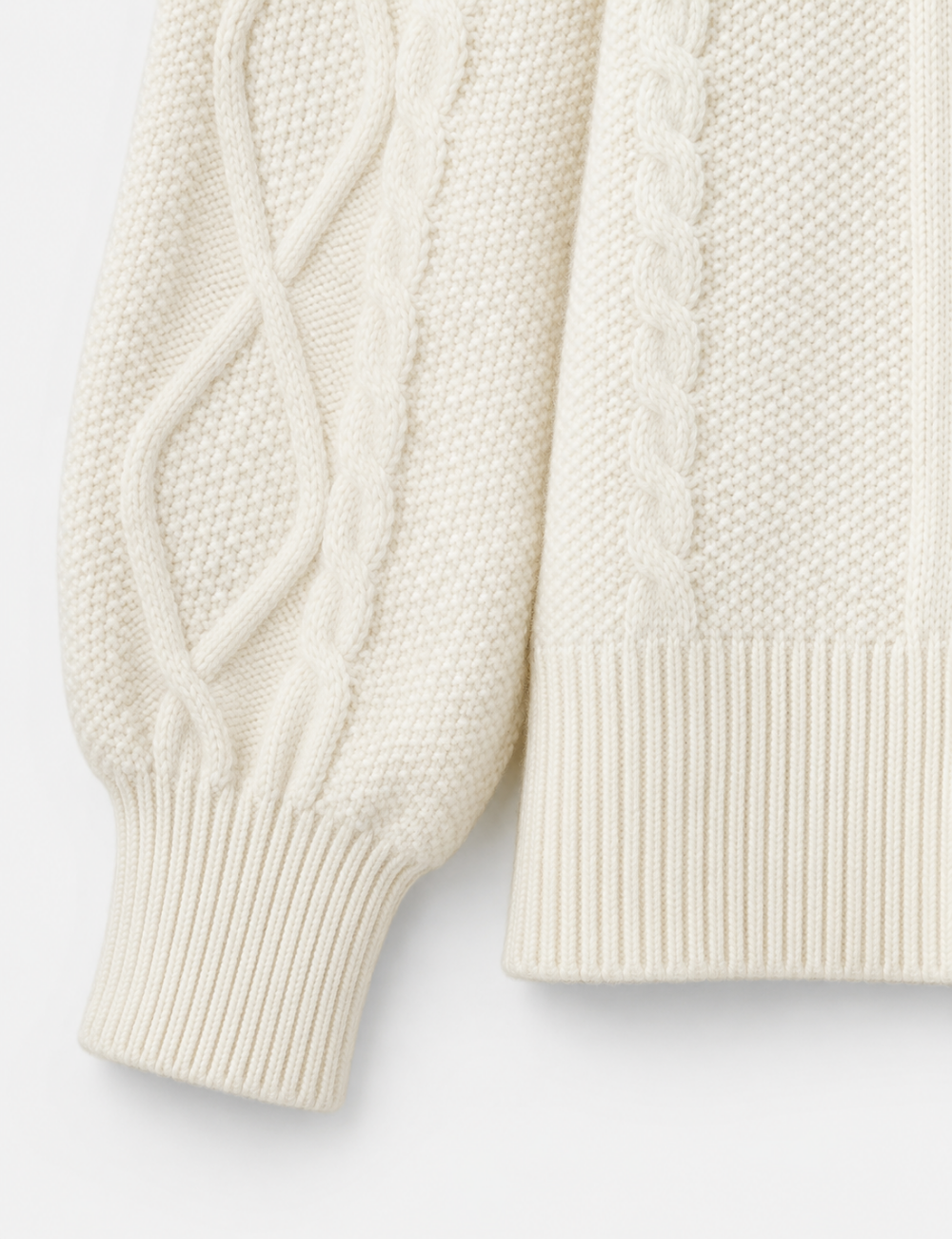 Ladies Turtleneck Cable Knit Drop Shoulder Sweater