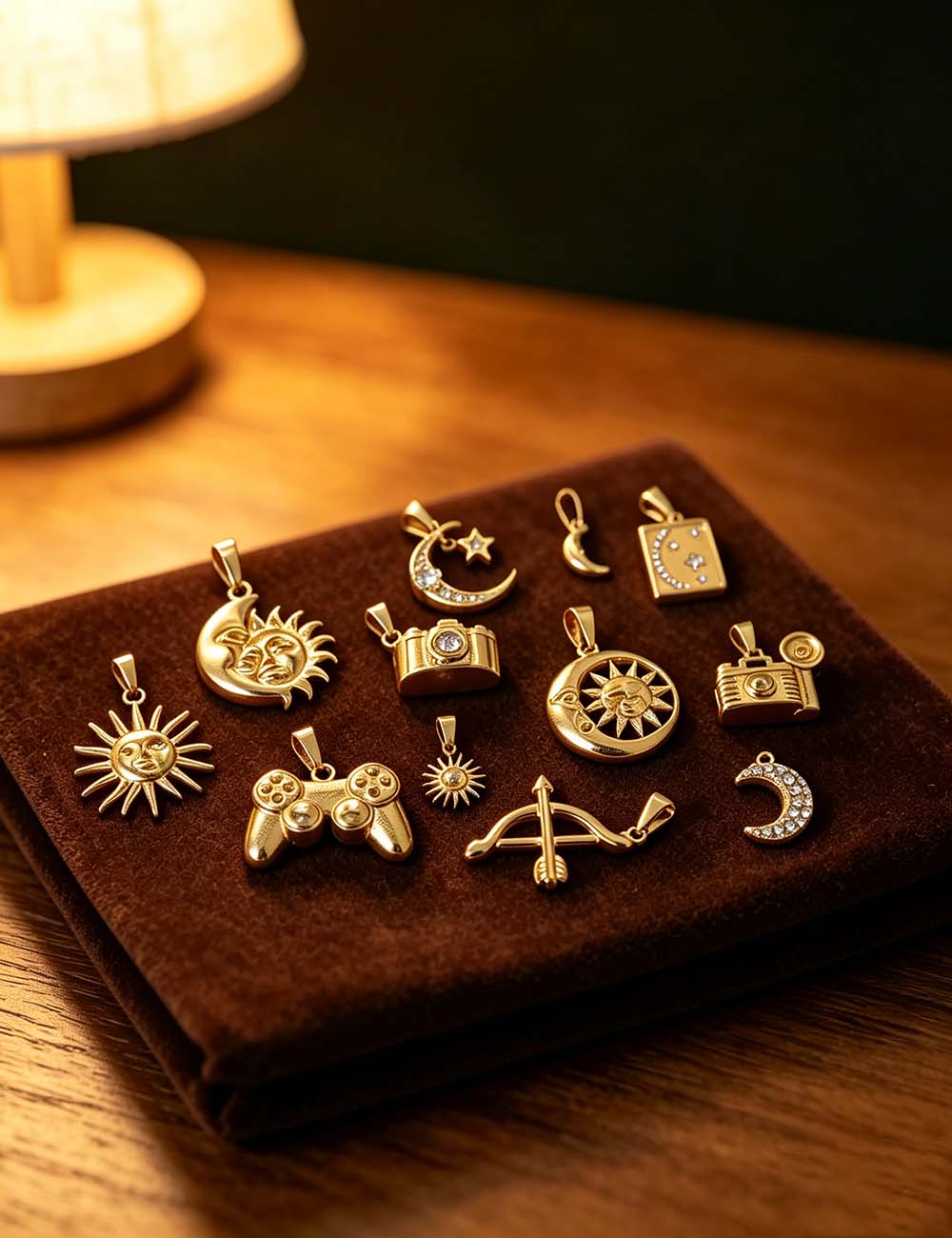 Ladies Sun Moon Camera Game Controller Pendant Charms
