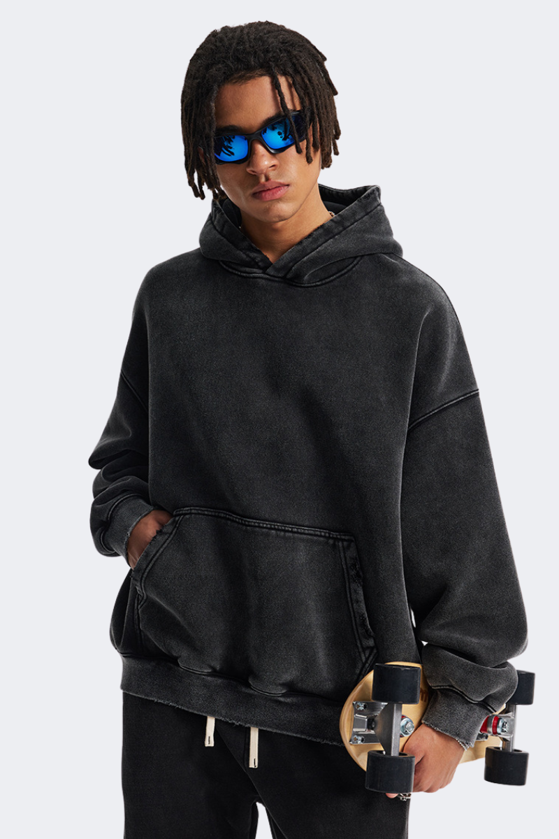 Men's Fall Clothing Vintage Washed Front Pocket Hooded