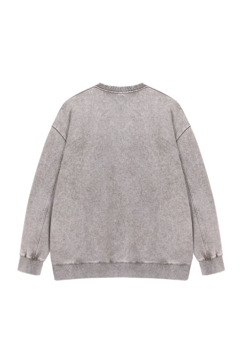 Men Fall Clothing Washed Vintage Sweatshirt