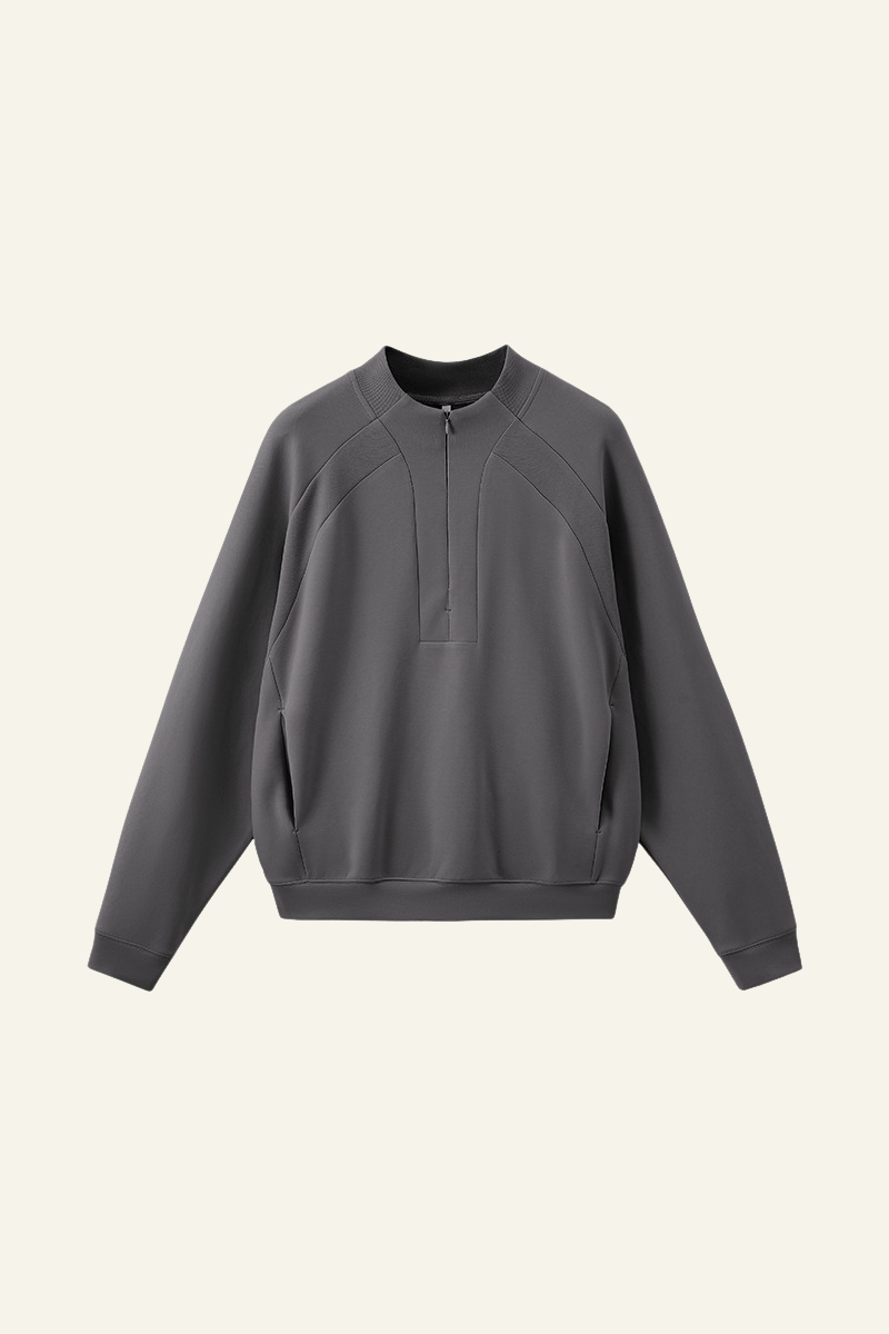 Men's Fall Clothing Stand Collar Half Zipper Pullover