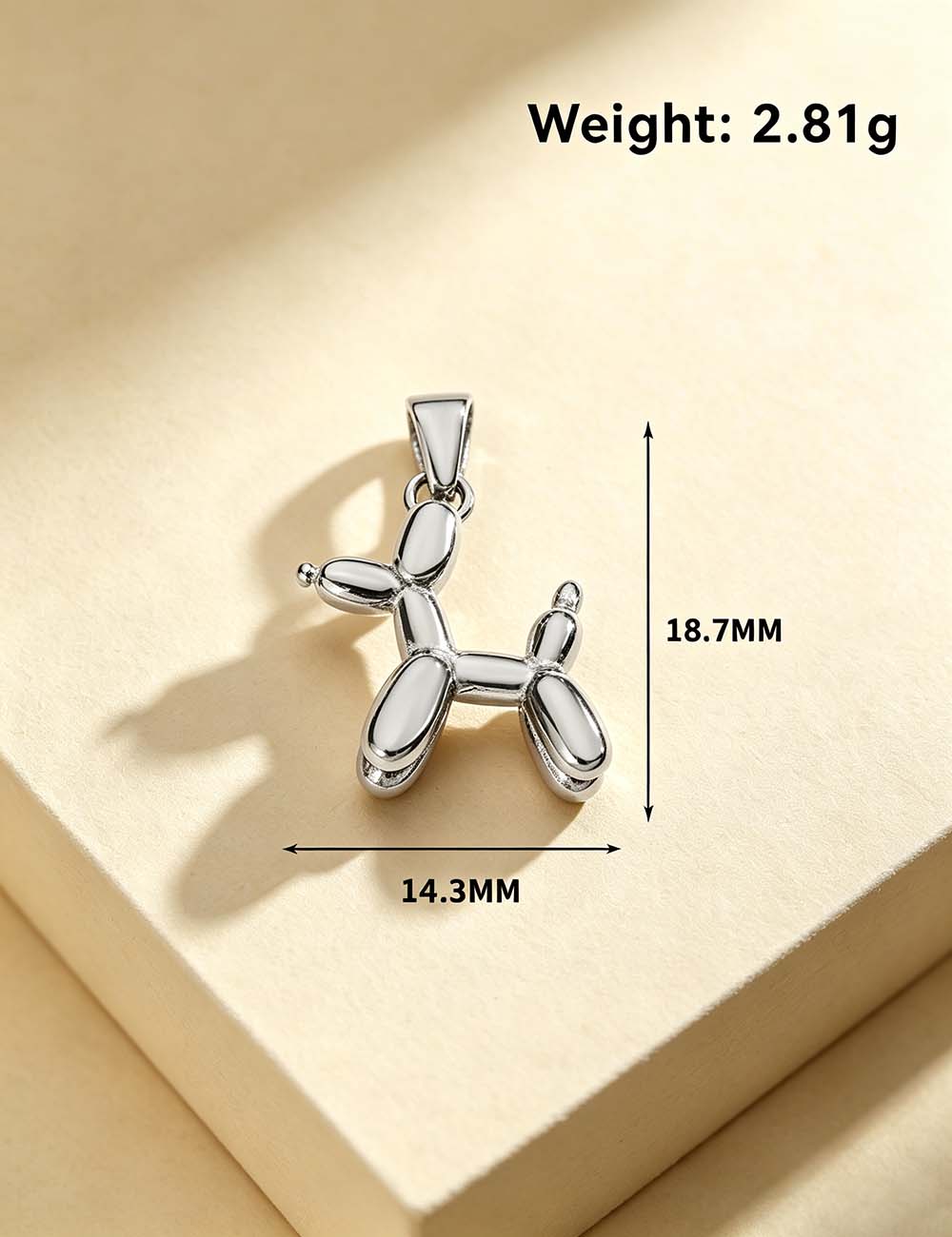 Ladies Quirky Cute Fruit Balloon Dog Charm Pendant