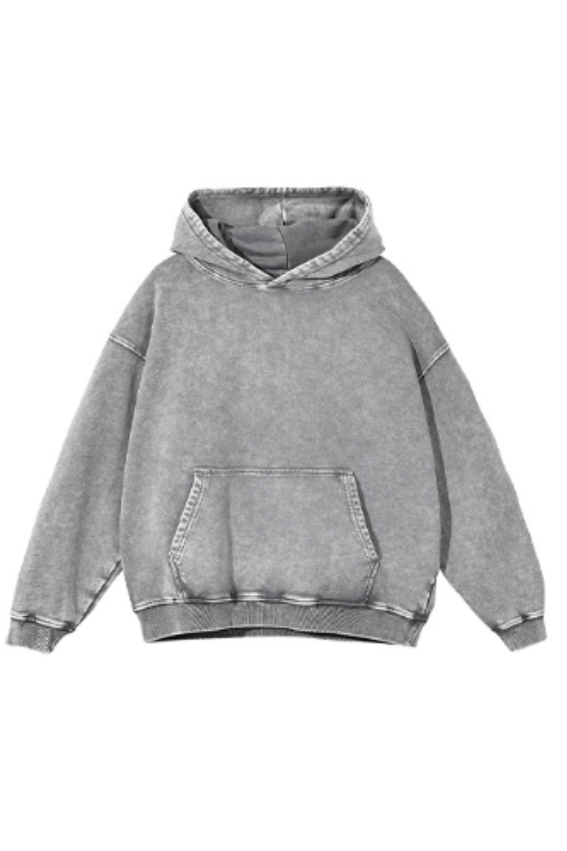 Unisex Fall Clothing 100% Cotton Wax Washed Pocket Hoodie