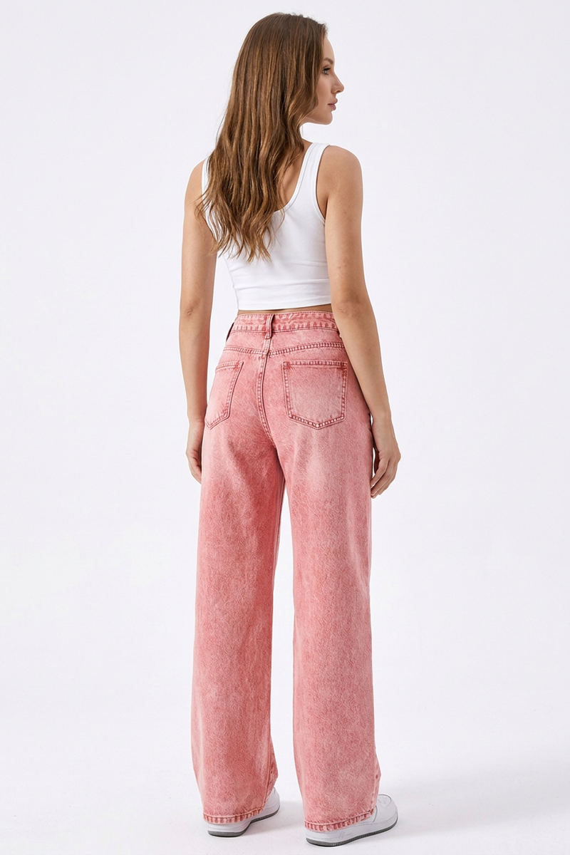 Women's Vintage Wash Loose Wide Leg Jeans
