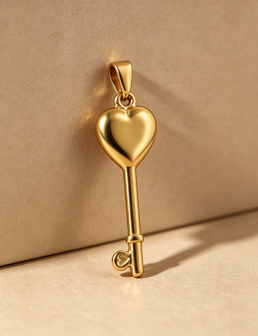 Ladies Heart Key Cross Gold Plated Pendant Charms