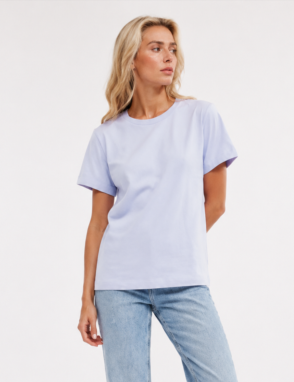 Ladies Casual Solid Round Neck Short Sleeves Basic T-Shirt