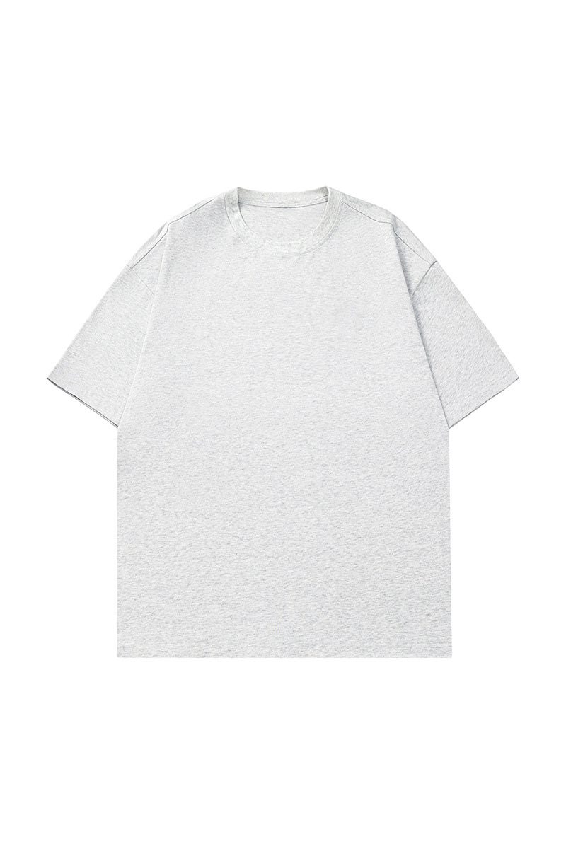 Men's Summer Japanese Loose Cotton Solid Crewneck Basics Tee
