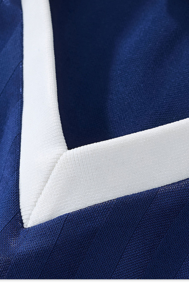 Men's Polyester Loose Fit V-Neck Patch Stripe Tee