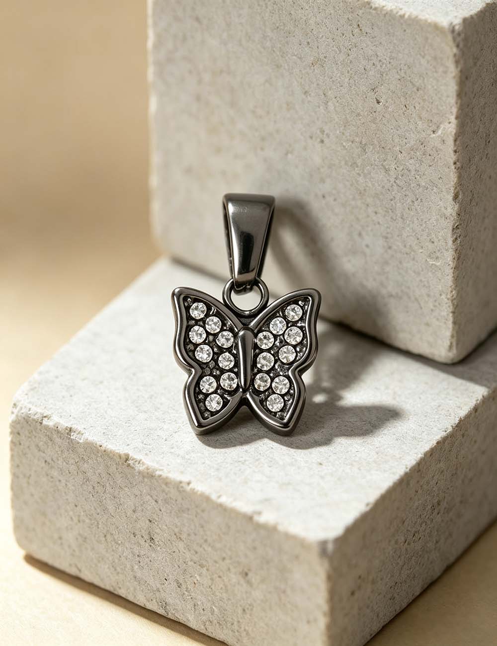 Ladies Sweet Romantic CZ Heart Star Charm Pendant
