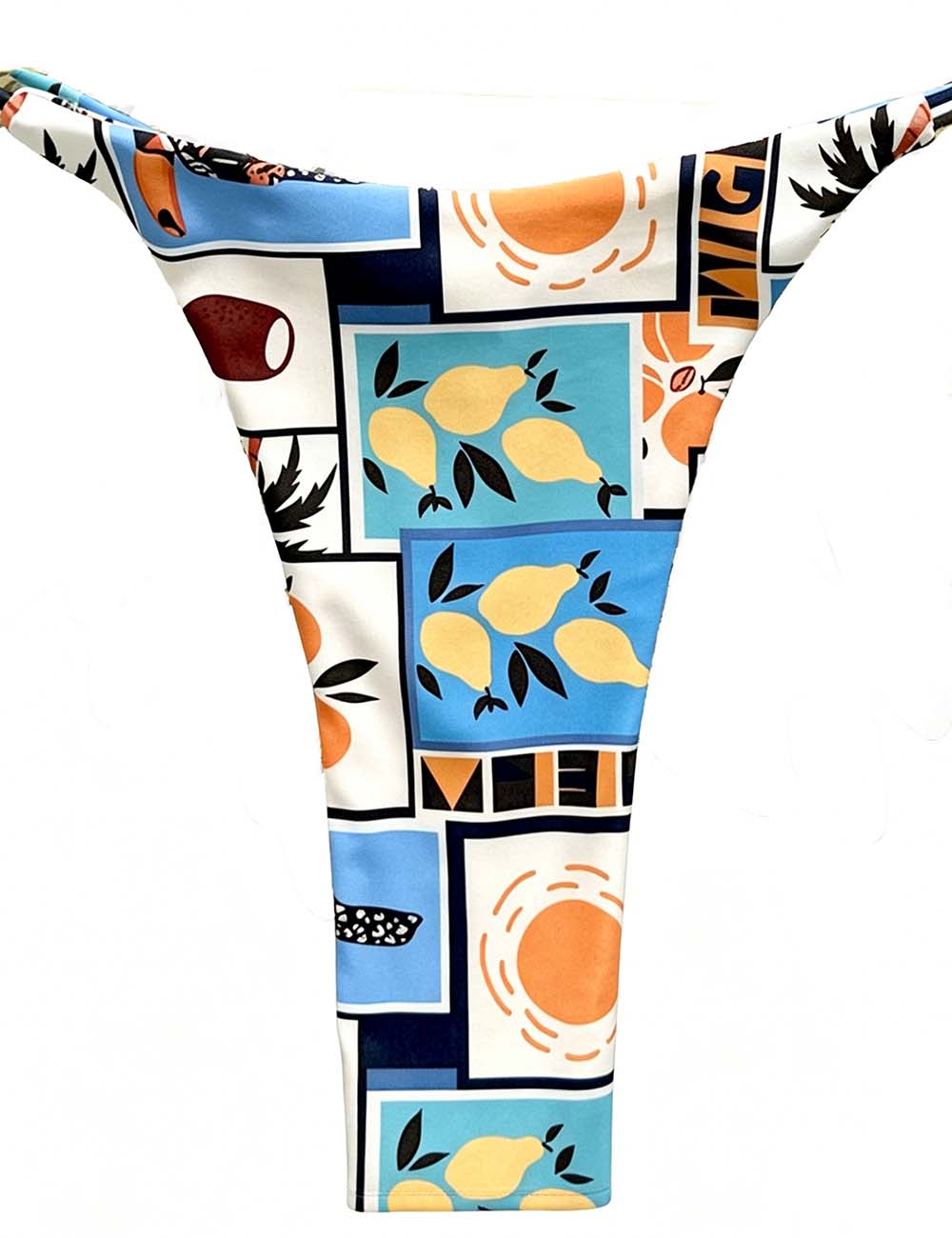 Ladies Tropical Print Halter Scoop Neck Triangle Bikini Set
