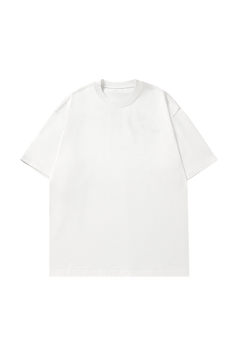 Men's Summer Japanese Loose Cotton Solid Crewneck Basics Tee