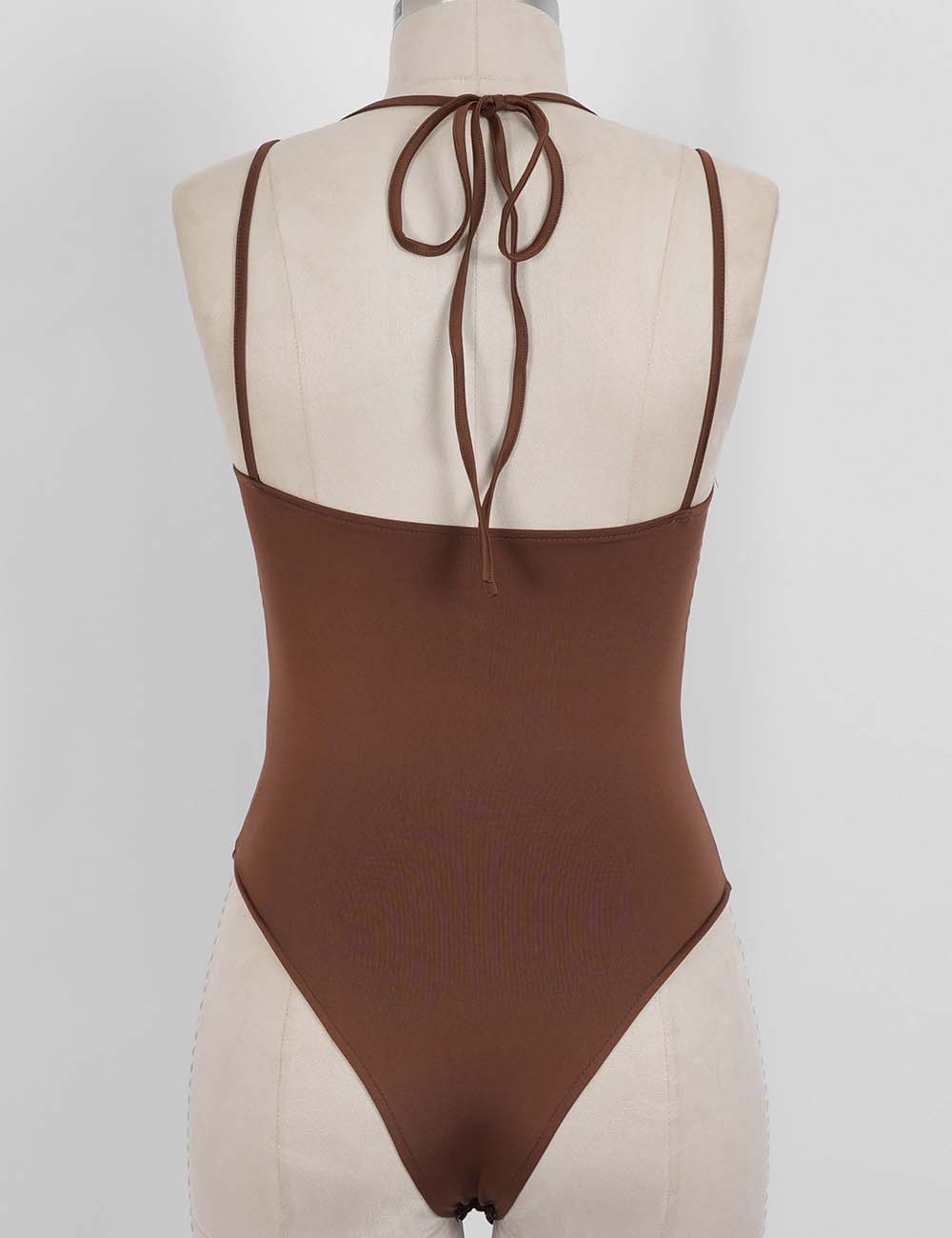 Ladies Lace Backless Spaghetti Strap Bodysuit