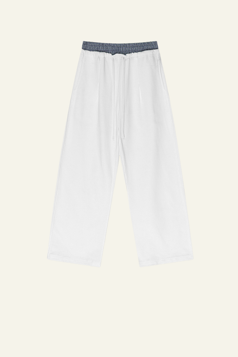Men's Streetwear Double-Waistband Straight Leg pants.