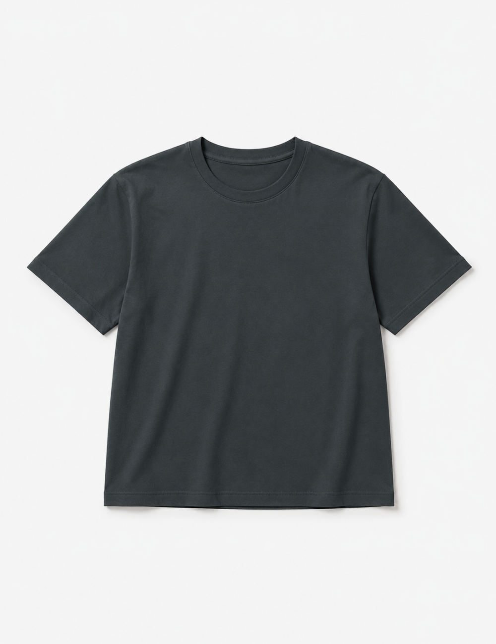 Ladies Casual Solid Round Neck Short Sleeves Basic T-Shirt