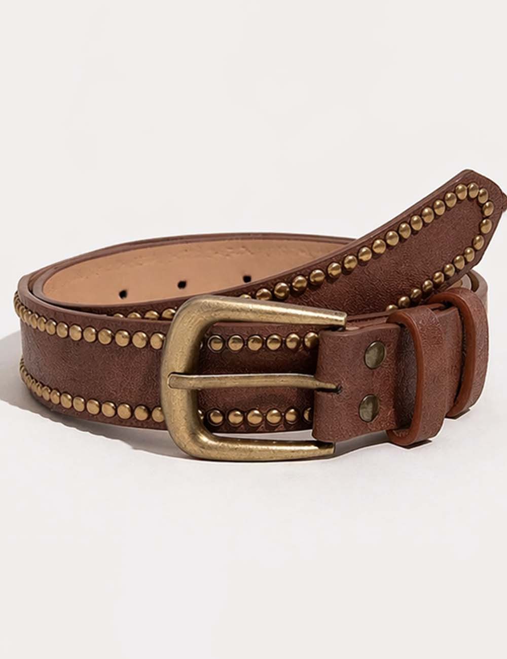 Ladies Faux Leather Studded Waist Belt