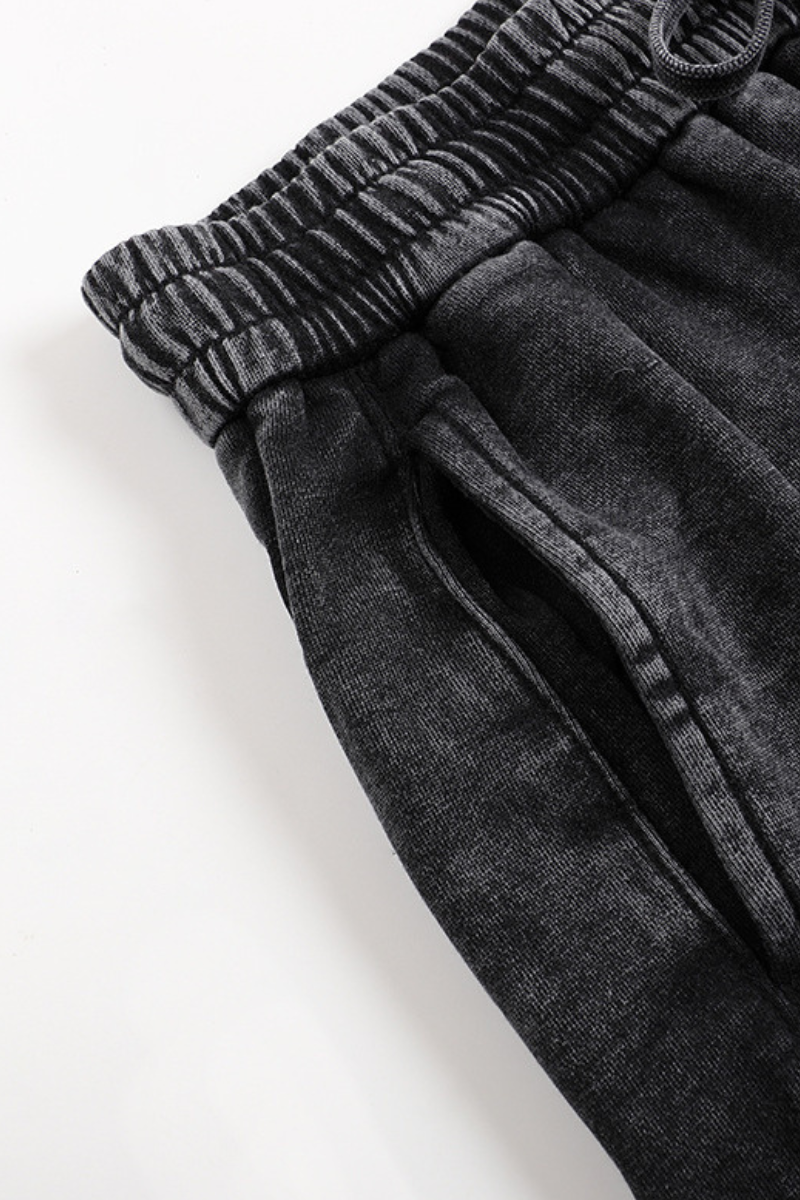 Women Fall Clothing Washed Vintage Straight Leg Sweatpants
