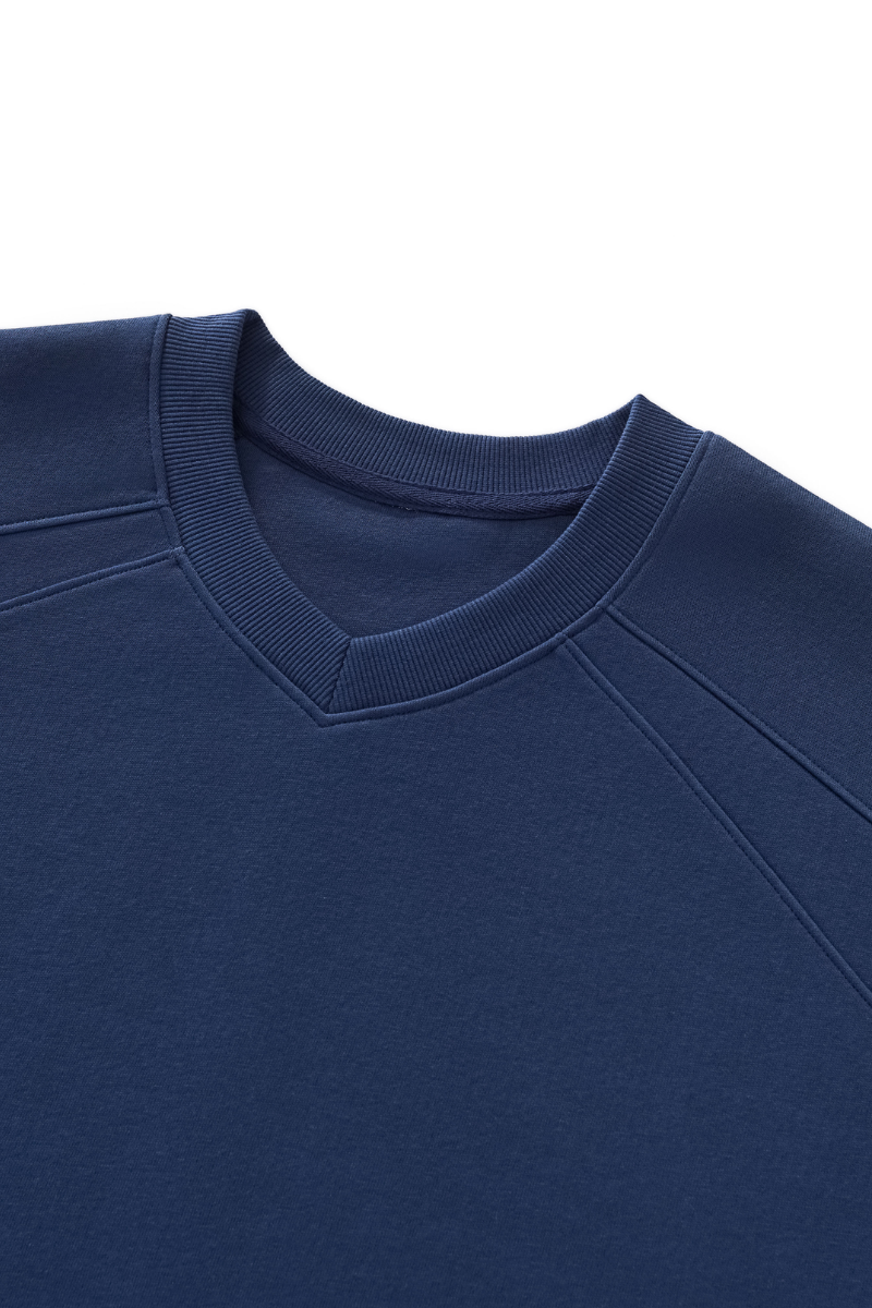 Women Fall Clothing Cotton Blend Raglan V Neck Sweatshirt