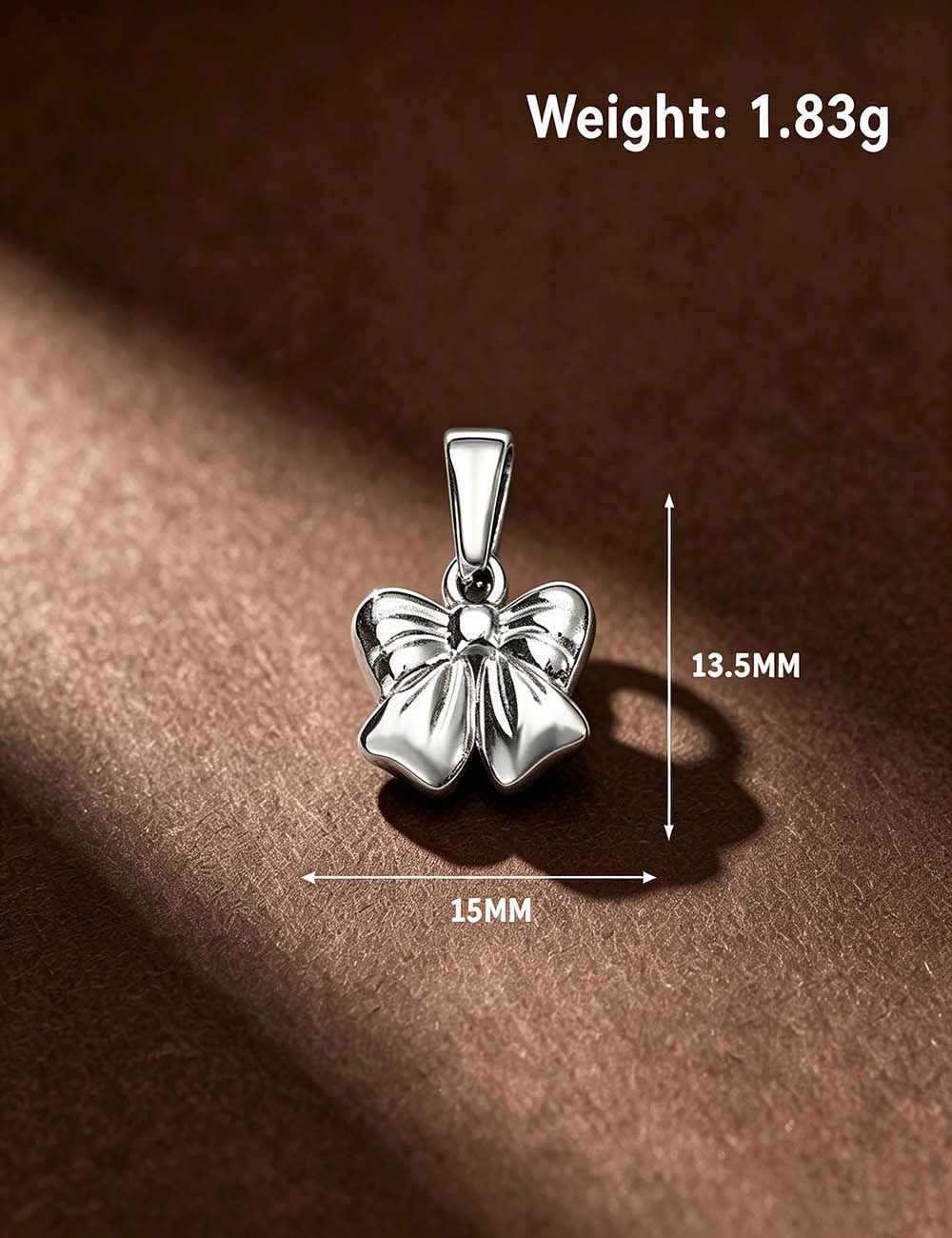 Ladies Vintage Coquette Bow Ribbon Flower Charm Pendant