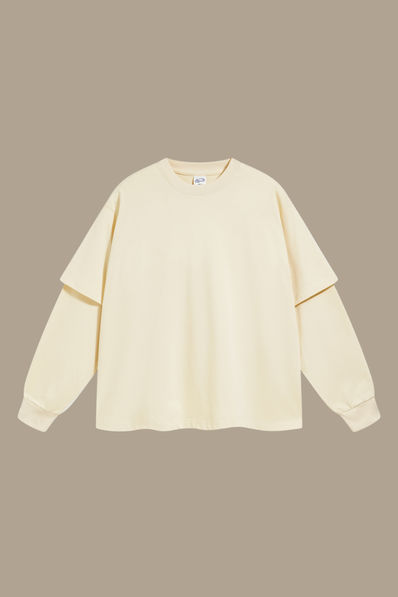 Men's Fall Clothing Patchwork Faux Two-Piece Sweatshirt