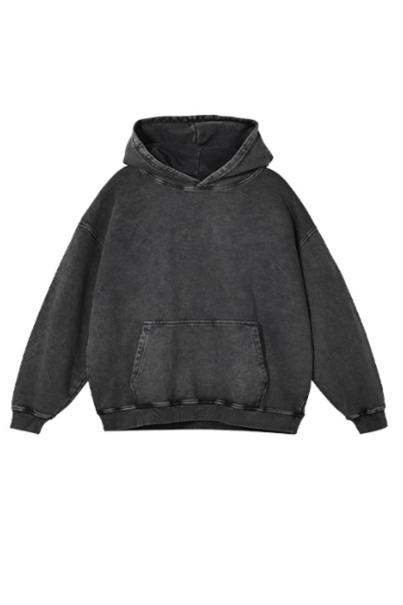 Unisex Fall Clothing 100% Cotton Wax Washed Pocket Hoodie