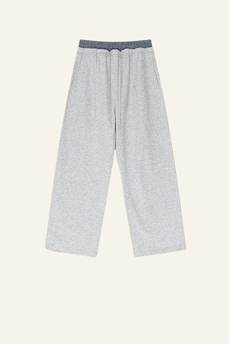 Men's Streetwear Double-Waistband Straight Leg pants.