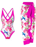 Ladies Floral One Piece Swimwear with Cover SKSW40153