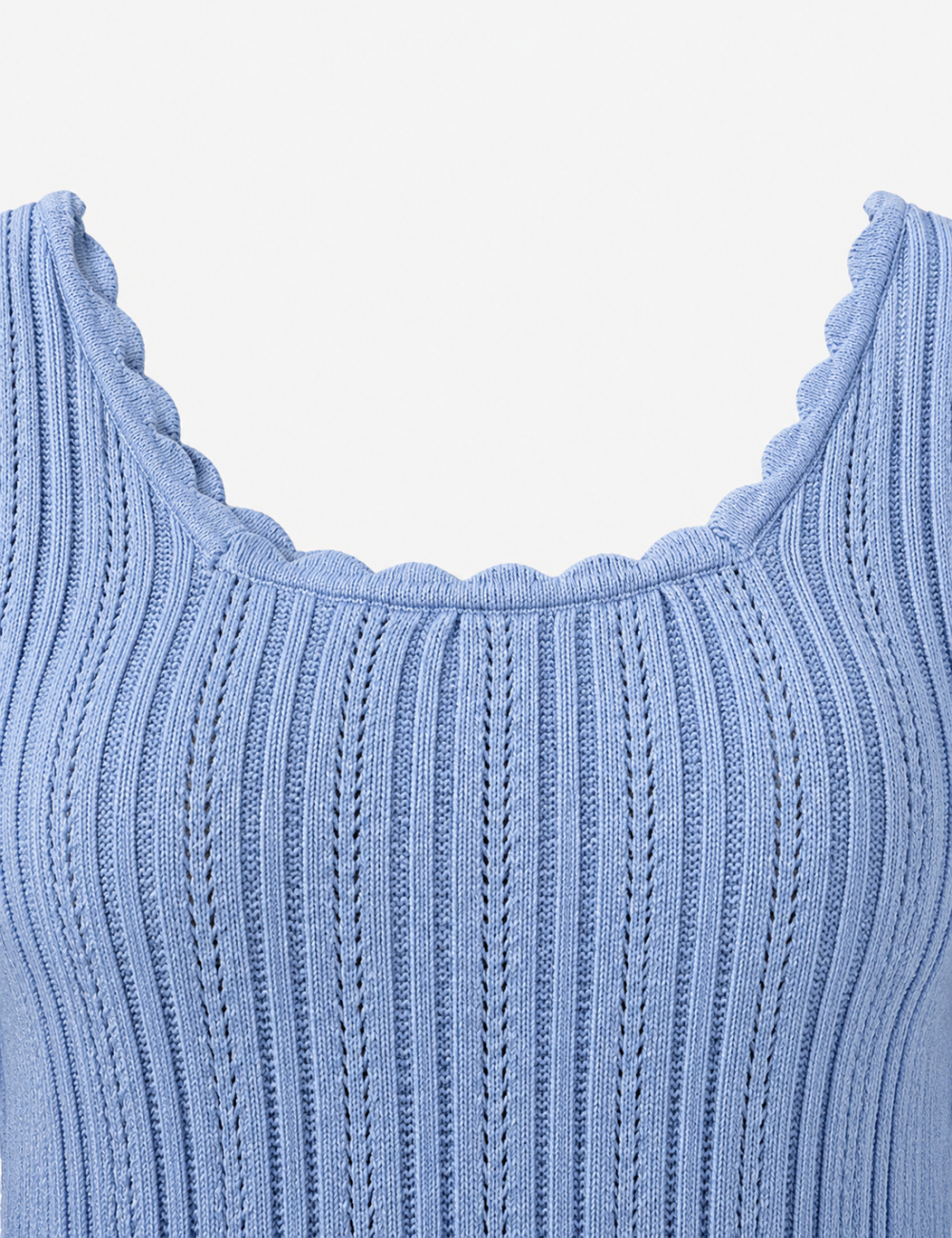 Ladies Ribbed Scoop Neck Long Sleeve Top