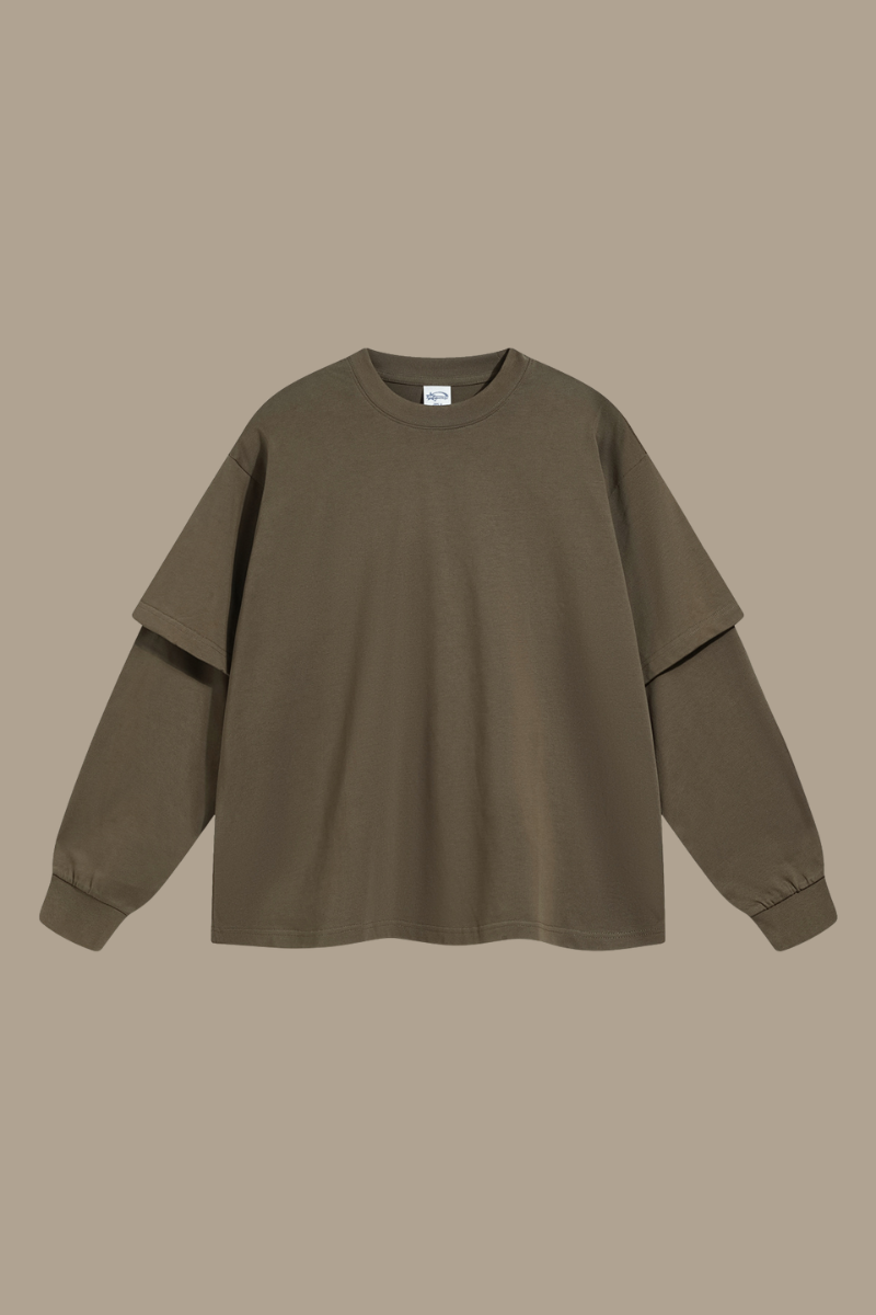 Men's Fall Clothing Patchwork Faux Two-Piece Sweatshirt