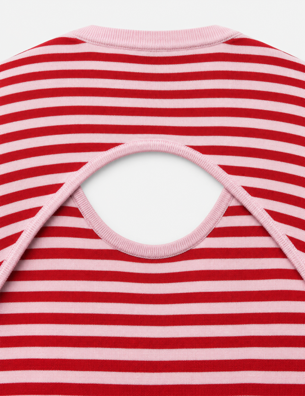 Ladies Stripe Back Cutout Long Sleeve Knit Sweater