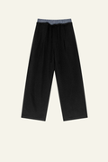 Men's Streetwear Double-Waistband Straight Leg pants.