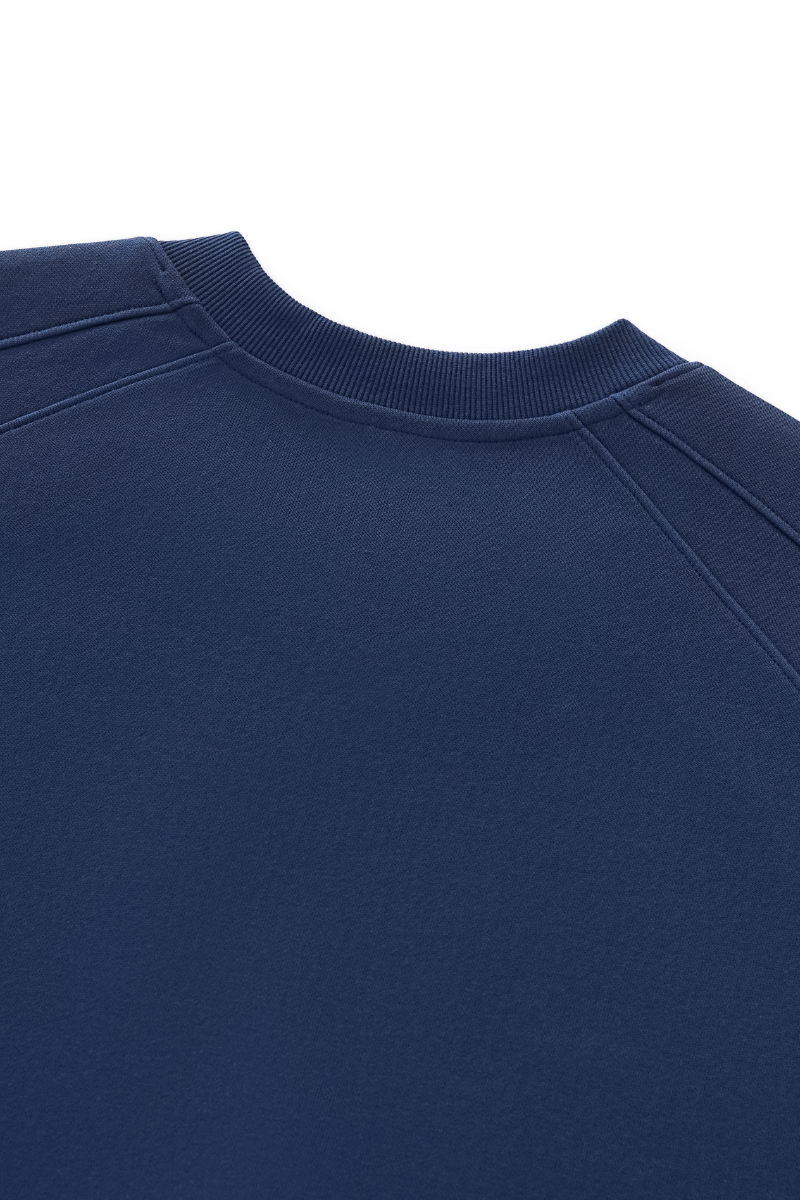 Men Fall Clothing Blend Raglan Cropped Pullover Sweatshirt