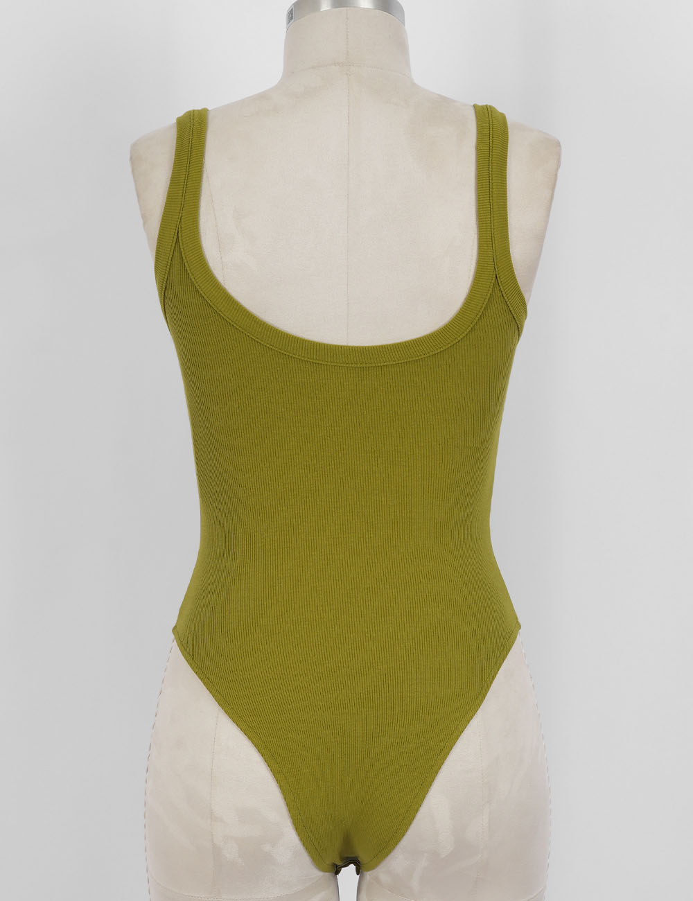 Ladies Ribbed Scoop Neck Tank Top Sleeveless Bodysuit