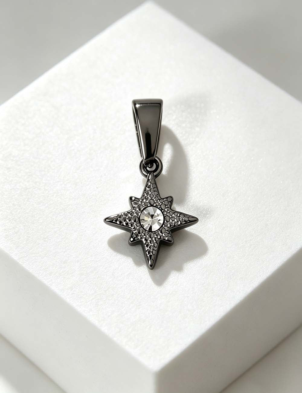 Ladies Sweet Romantic CZ Heart Star Charm Pendant