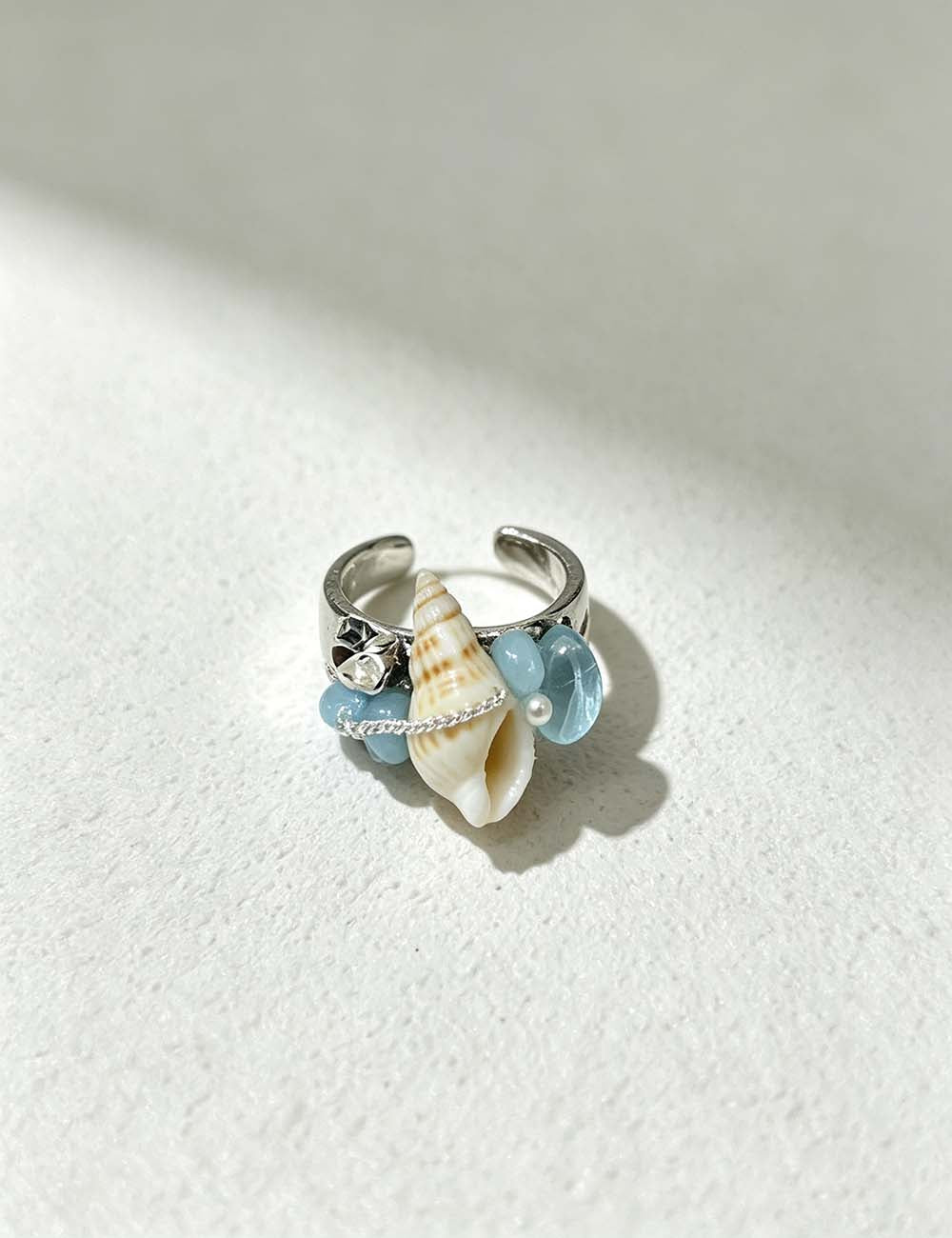 Ladies Coastal Seashell Starfish Beaded Statement Rings
