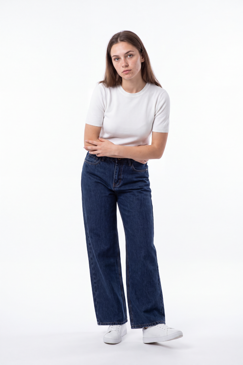 Women's High Waist Soft Drapey Wide Leg Jeans