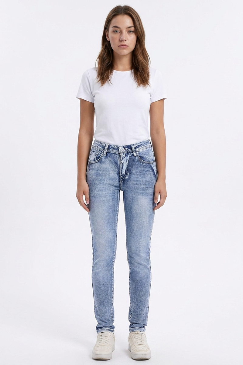 Women's Light Wash High Waist Stretch Skinny Jeans